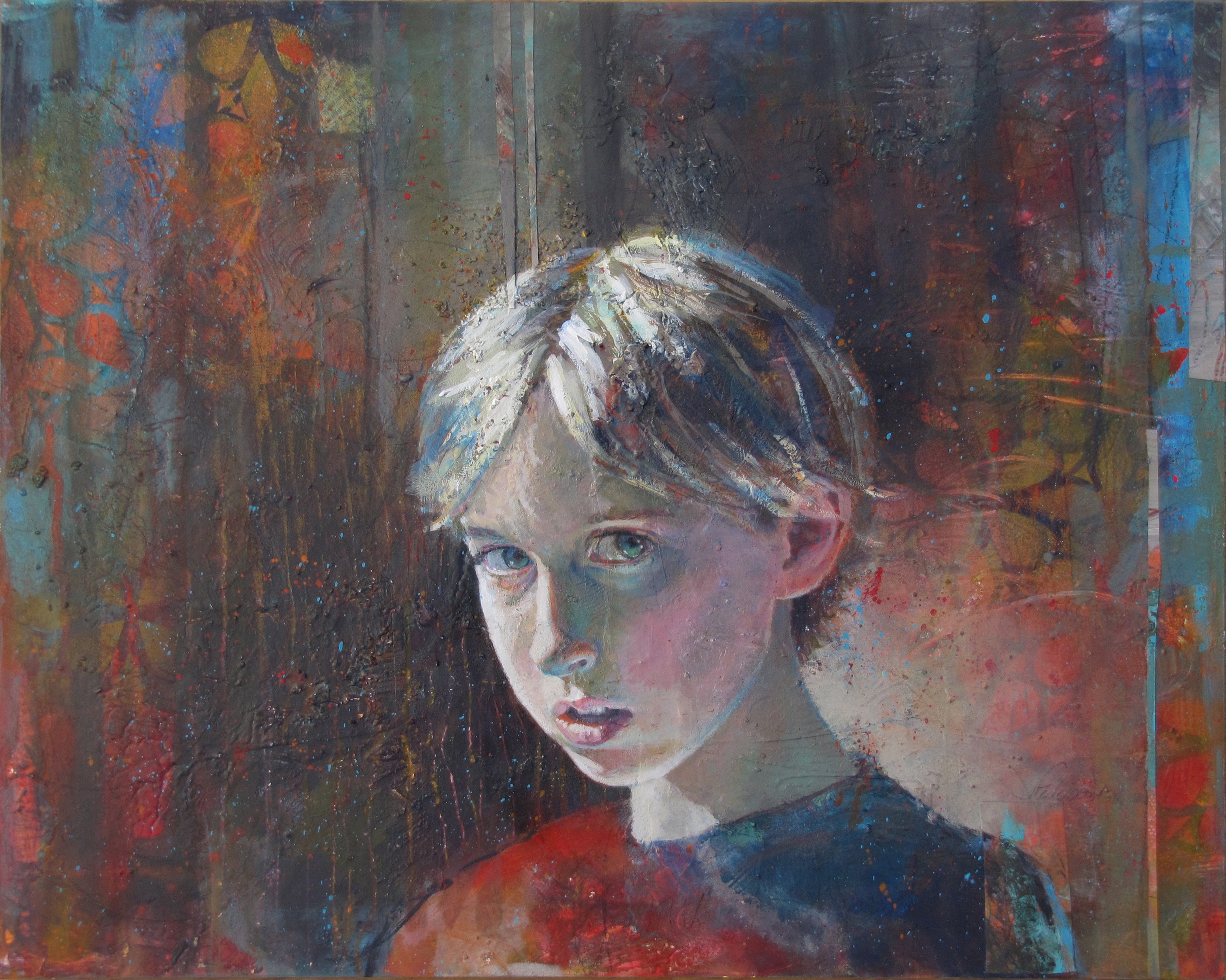Jean Pederson mixed-media portrait painting