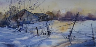 watercolor snow painting