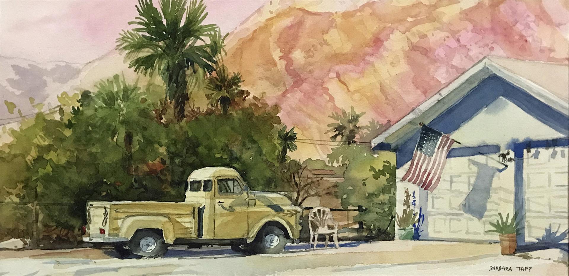 watercolor painting of truck