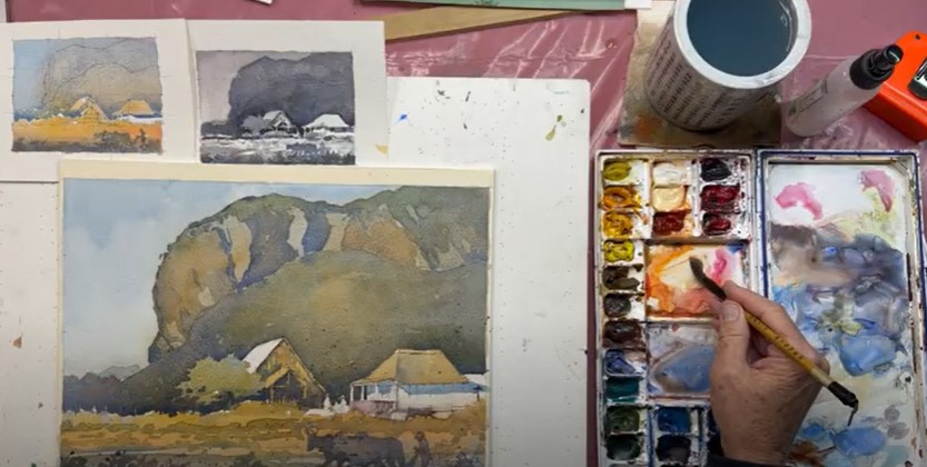 From Richard Russell Sneary's demo at Watercolor Live