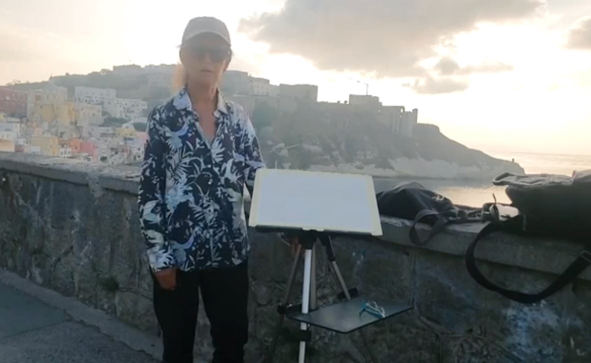 From Keiko Tanabe's plein air Watercolor Live session