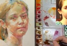From Pam Wenger's watercolor portrait lesson