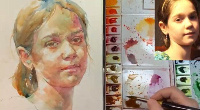 From Pam Wenger's watercolor portrait lesson