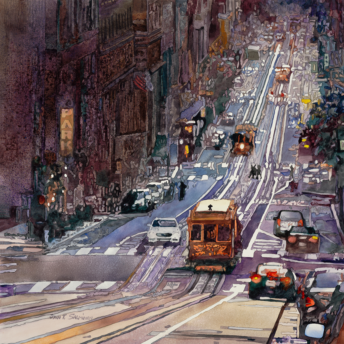 John Salminen, "California Line," watercolor, 25 x 25 in., available in the Watercolor Live faculty auction