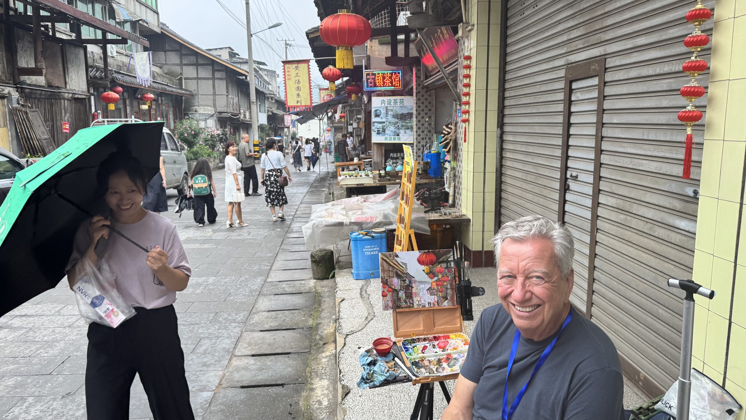 Eric Rhoads painting in China