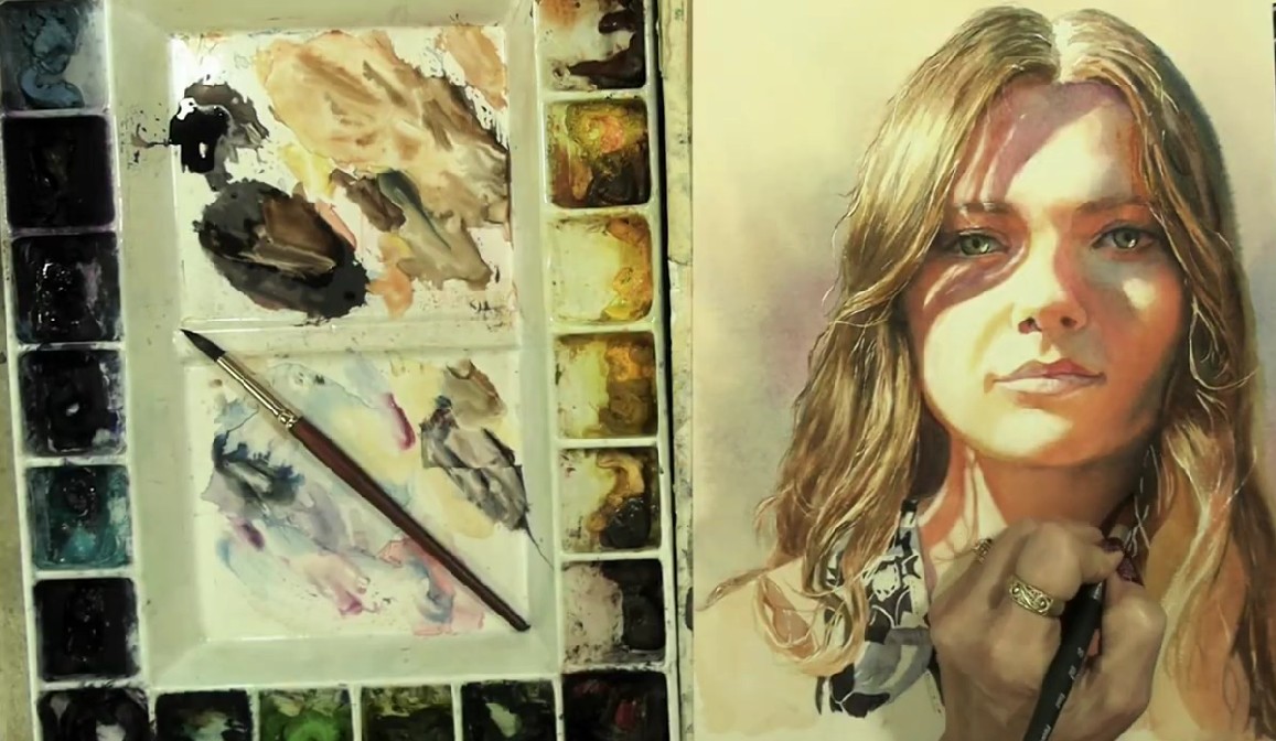 Kathleen Giles's setup was on a slight angle, which is how she normally works. 